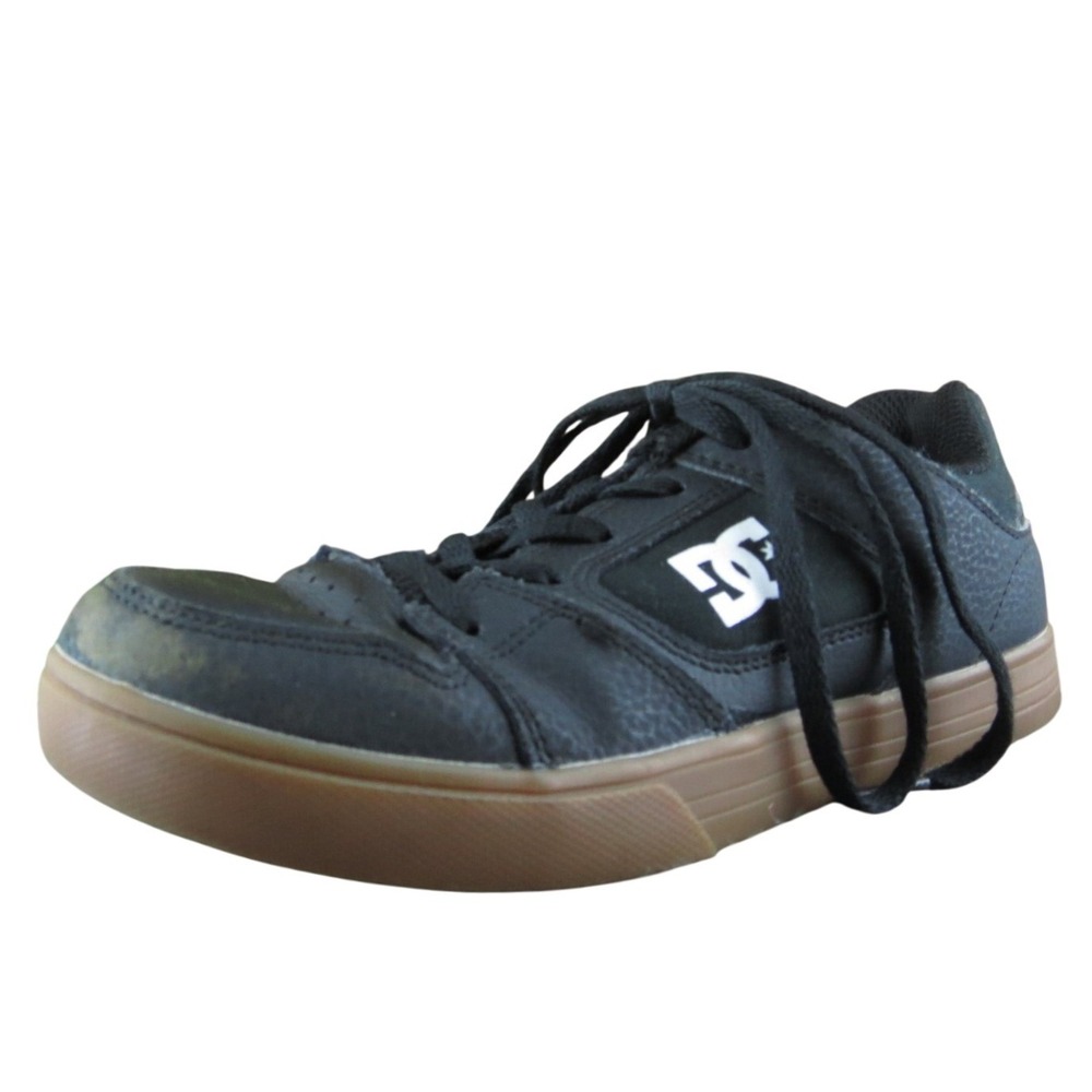 DC Boys Sneaker Shoes‎ Athletic Black Leather Lace Up Size Y 3 Medium
